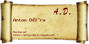 Anton Dóra névjegykártya